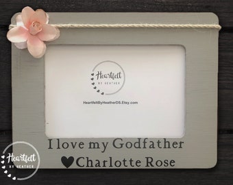 Godparent Gift - Personalized Picture Frame from Godchild - Baptism Gift for Godmother - Christening Gift for Godfather - Custom Frame