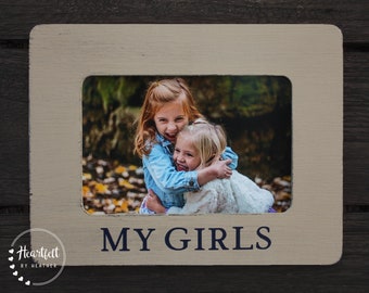 My Girls Picture Frame - Personalized Gift for Mom, Hand-Painted 4x6