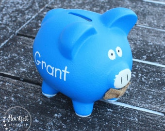 Piggy Bank for Kids - Personalized Piggy Bank Boy - Custom Baby Gift Boy - Piggy Bank with Name - Blue Piggy Bank - New Baby Boy Gift