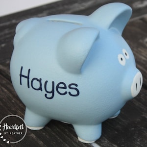 Piggy Bank for Kids - Personalized Piggy Bank Boy - Custom Baby Gift Boy - Piggy Bank with Name - Blue Piggy Bank - New Baby Boy Gift