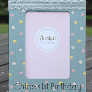 1st Birthday Frame - Personalized Baby Girl, Boy Wood Picture Frame ...