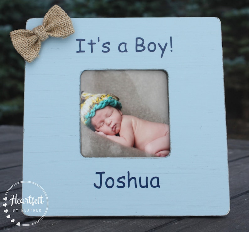 Personalized Picture Frame for New Baby Boy Custom Gift Perfect for Newborn Photos It/'s a Boy Gift