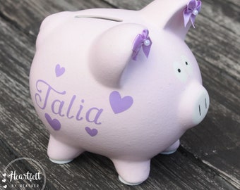 Piggy Bank for Kids - Personalized Piggy Bank Boy - Custom Baby Gift Girl - Piggy Bank with Name - Pink Piggy Bank - New Baby Girl Gift