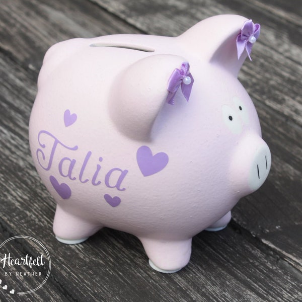 Piggy Bank for Kids - Personalized Piggy Bank Boy - Custom Baby Gift Girl - Piggy Bank with Name - Pink Piggy Bank - New Baby Girl Gift