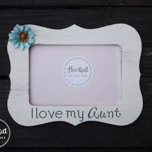 Personalized Picture Frame for Aunt - Gift for Aunt from Niece or Nephew - 4x6 Custom Photo Frame for Auntie - Rustic Picture Frame