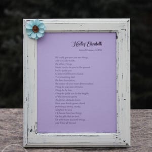 Roots and Wings Poem Framed Custom - Personalized Baby Gifts - Keepsake Gift for Baby - Baptism Gift for Goddaughter - Christening Gifts for