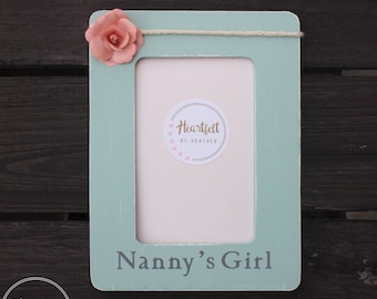 Personalized Nanny Picture Frame, Rustic Distressed Gift for Grandma