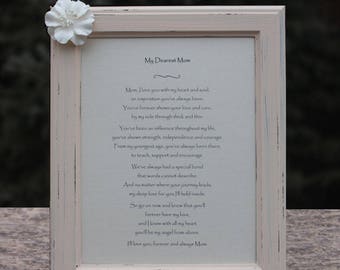 Personalisiertes Erinnerungsgedicht-Geschenk für Mutter - beunruhigter Rahmen