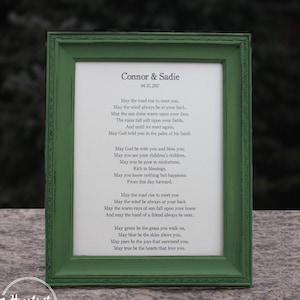 Traditional Irish Blessing Wedding Gift for Couple Personalized Wedding Gift Custom Poetry Marriage Gift