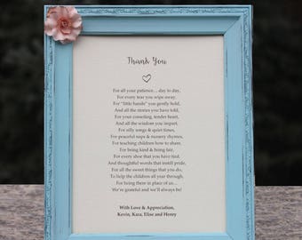 Childcare Thank You Gift Nanny Gift Daycare Provider Appreciation Gift Custom Poetry Custom Distressed Frames Daycare Gift Teacher Preschool
