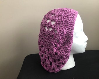 Orchid Pink Slouchy Hat, Crocheted Baggy Hat, All Season Slouchy Hat, Pink Granny Style Baggy Beanie, Handmade Slouchy Hat, Gift for Her