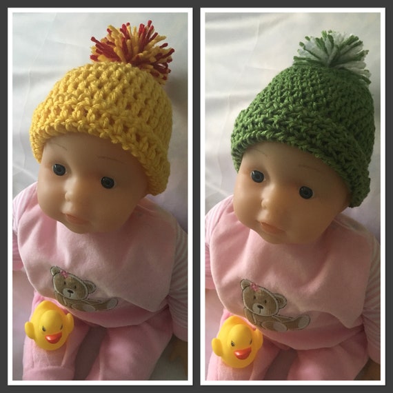 baby beanies with pom poms
