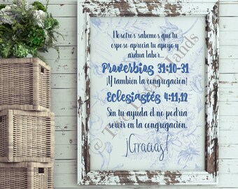 Spanische MinisterDiener Frau Wertschätzung, jw Esposa, jw anciano, jw Pionier Geschenke, spanische Geschenke, jw spanische Karten, digitale Datei nur