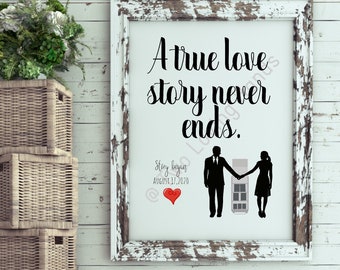 A true love story never ends, cart witnessing couple, metro witnessing, jw pioneer, jw gifts, custom wedding gift, custom anniversary gift