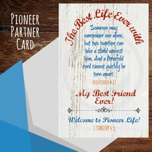 The Best Life Ever with My Best Friend Ever, pioneer partner card, jw cards, jw pioneer card, welcom to pioneering card, Jehovah's Witness