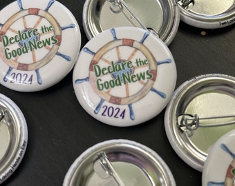 Declare the Good news convention, JW convention gifts 2024, regional convention button pin jw gifts, jw button pin