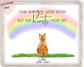 Cat Memorial Wall Art | Dog Pet Loss Gift | Loss of Best Friend | Pet Loss Memorial Art | Gift for Pet Owner | Pet Wings Angel Pet Portrait