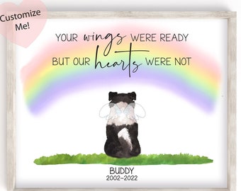 Pet Memorial Wall Art | Pet Loss Gift | Loss of Best Friend | Pet Loss Memorial Art | Gift for Pet Owner | Pet Wings | Angel Pet Portrait