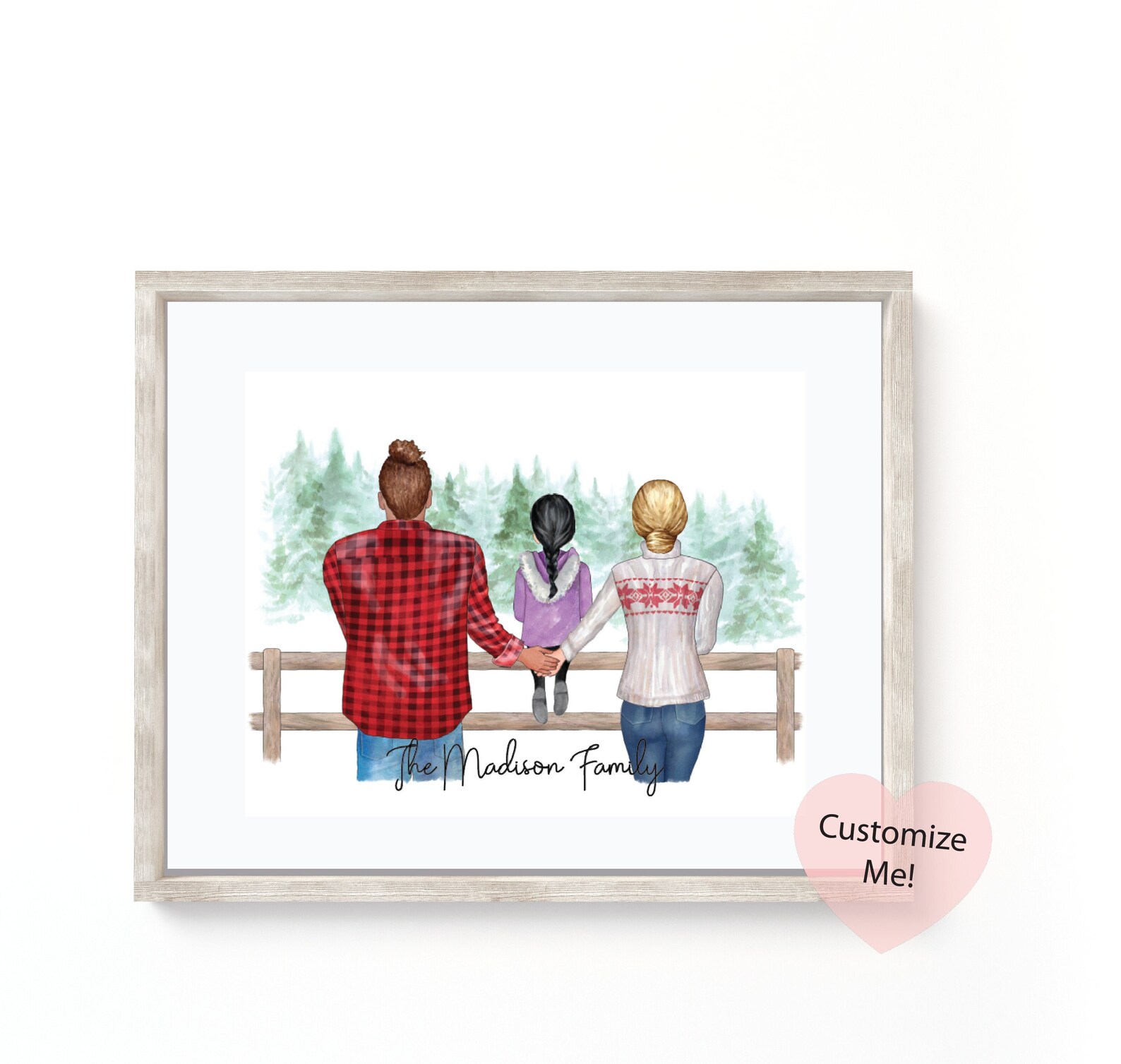 Christmas Personalized Family Wall Art Custom Family Etsy