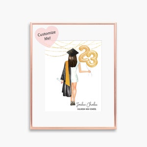 Personalized Graduation Gift Class of 2023 Graduation Keepsake Wall Art for College Graduate Gift for Her University Graduation image 3