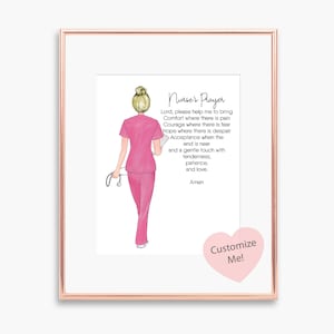 Nurses Prayer | Nurse Gift | Custom Graduation Gift | Bible Verse | Nurse Wall Art | UNFRAMED Nurse Print | Medical Physician Assistant