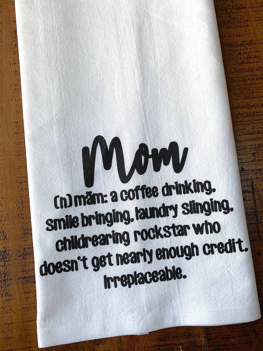 Gift For Mom Kitchen Towel Definition Of A Mom Kitchen Etsy