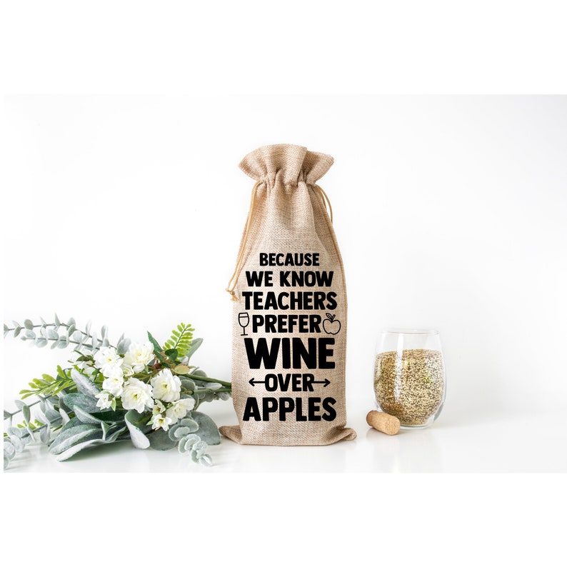 Wine Bag for Teacher Gift Reusable Bag Teacher Appreciation Etsy