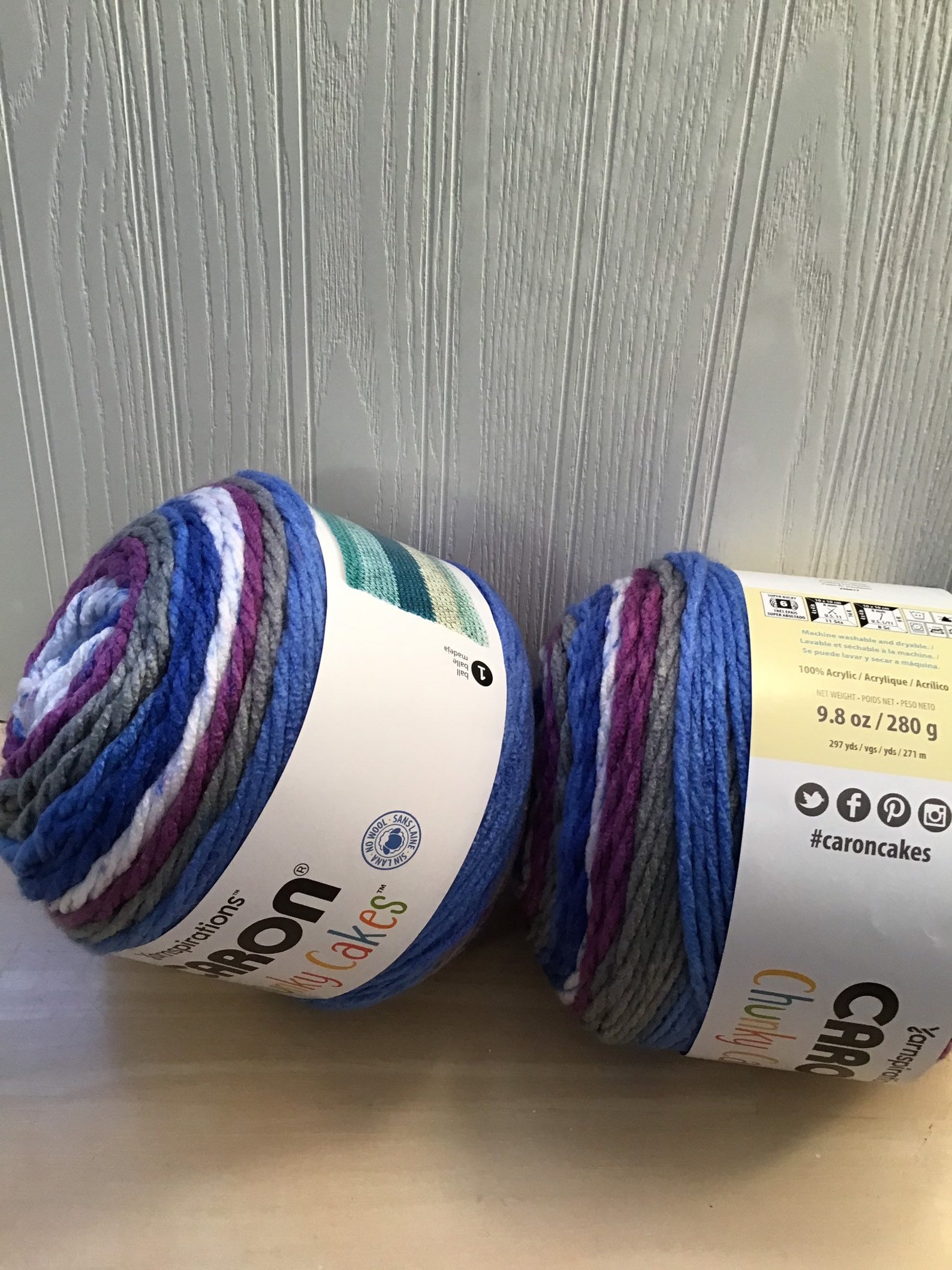 Yarn Caron Chunky Cakes. Color Blueberry Pudding. 2 skeins Etsy