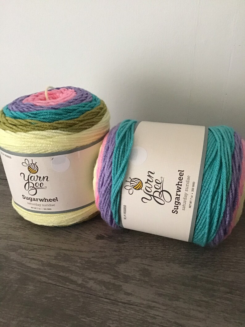 Yarn Bee Sugarwheel. Color Saturday Sundae. 2 skeins 710 Etsy