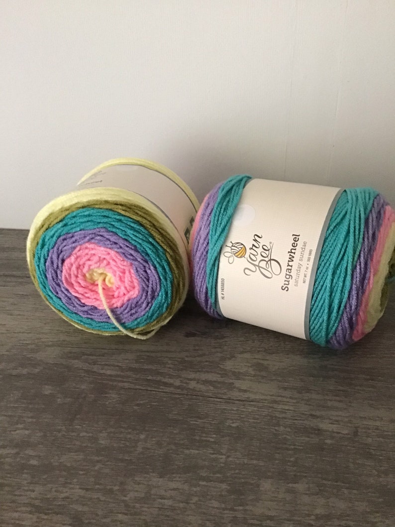 Yarn Bee Sugarwheel. Color Saturday Sundae. 2 skeins 710 Etsy