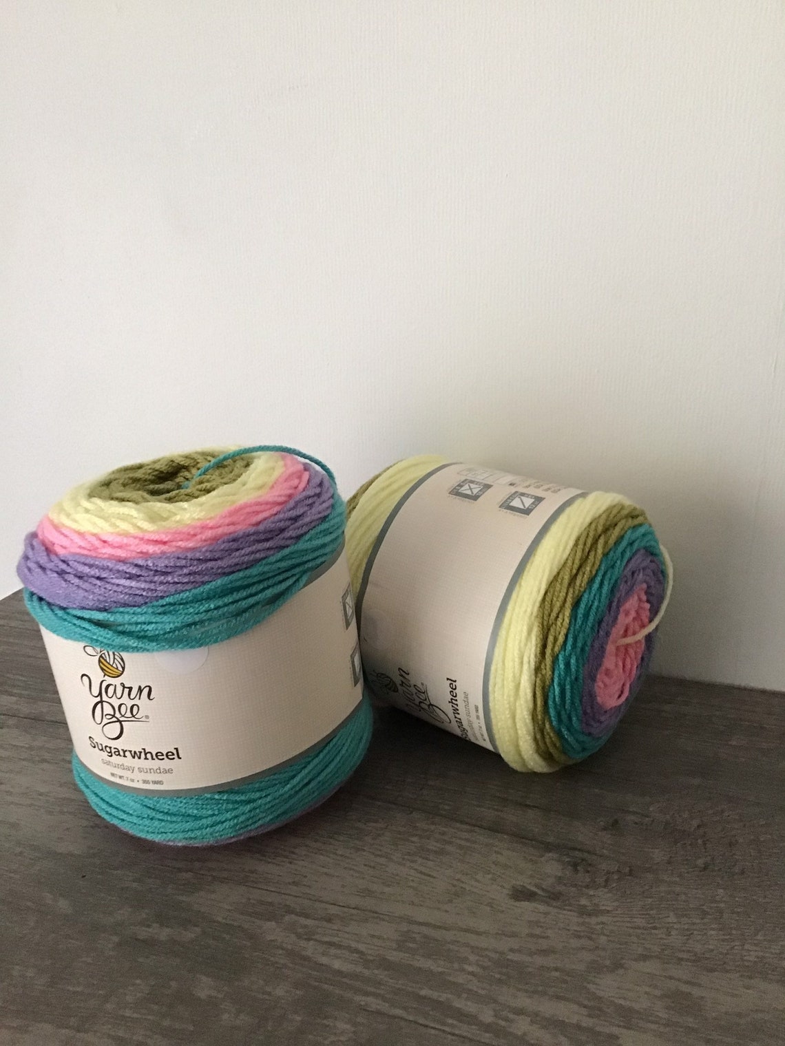 Yarn Bee Sugarwheel. Color Saturday Sundae. 2 skeins 710 Etsy