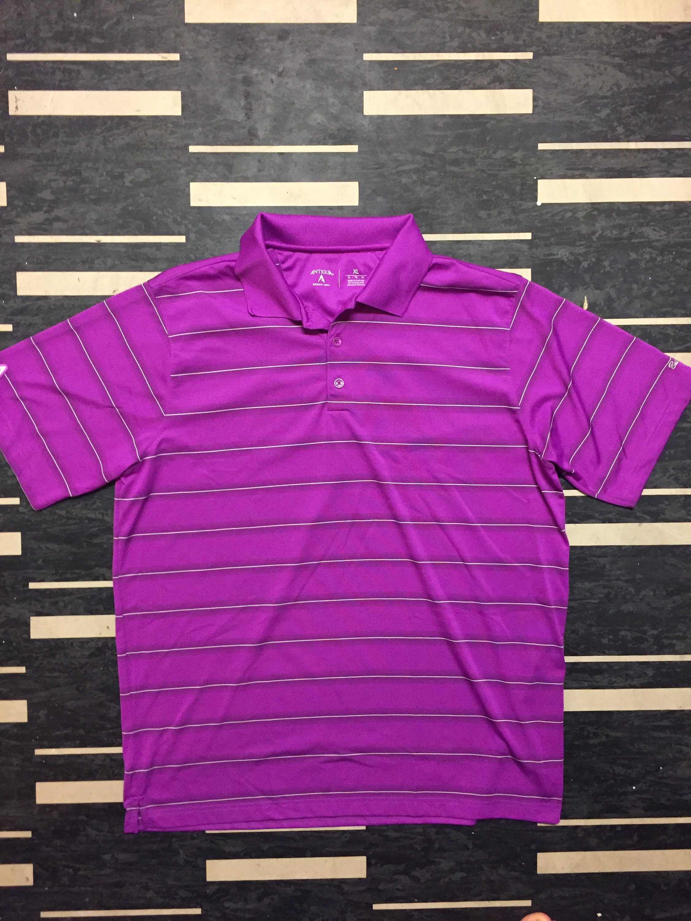 Mens XL Fuschia Striped Golf Shirt Polo Shirt | Etsy