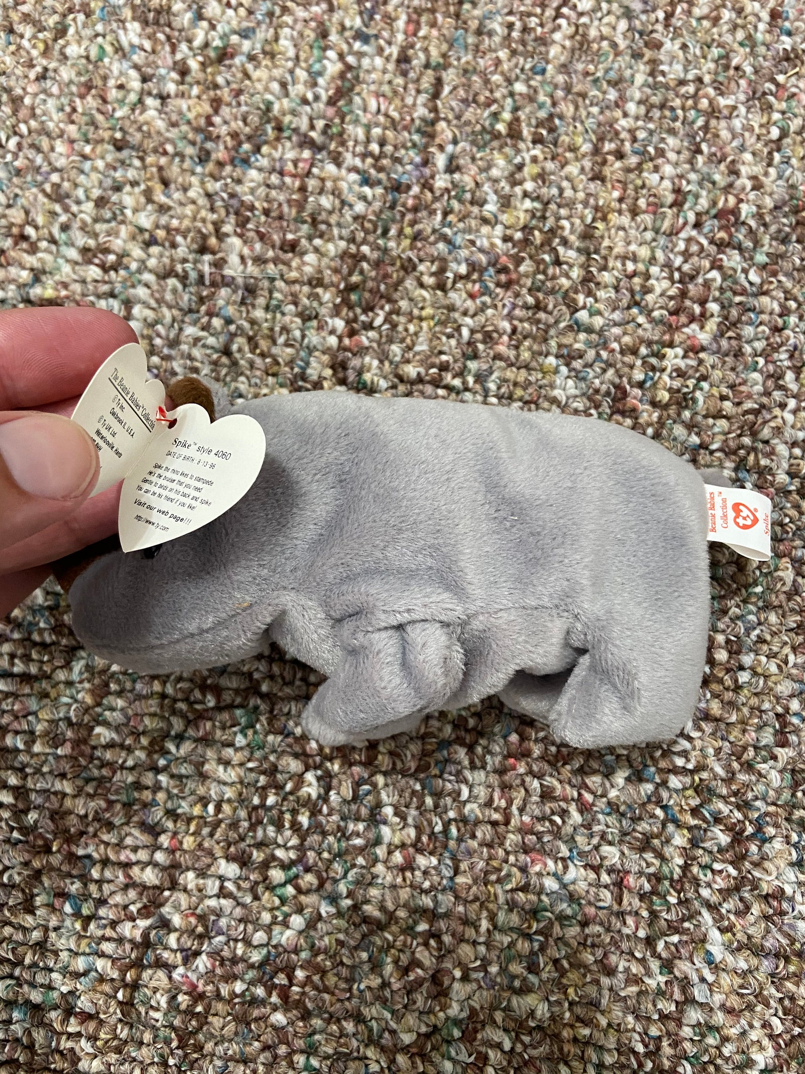 Stuffed Animal Rhinoceros Beanie Baby Rhino Spike Etsy