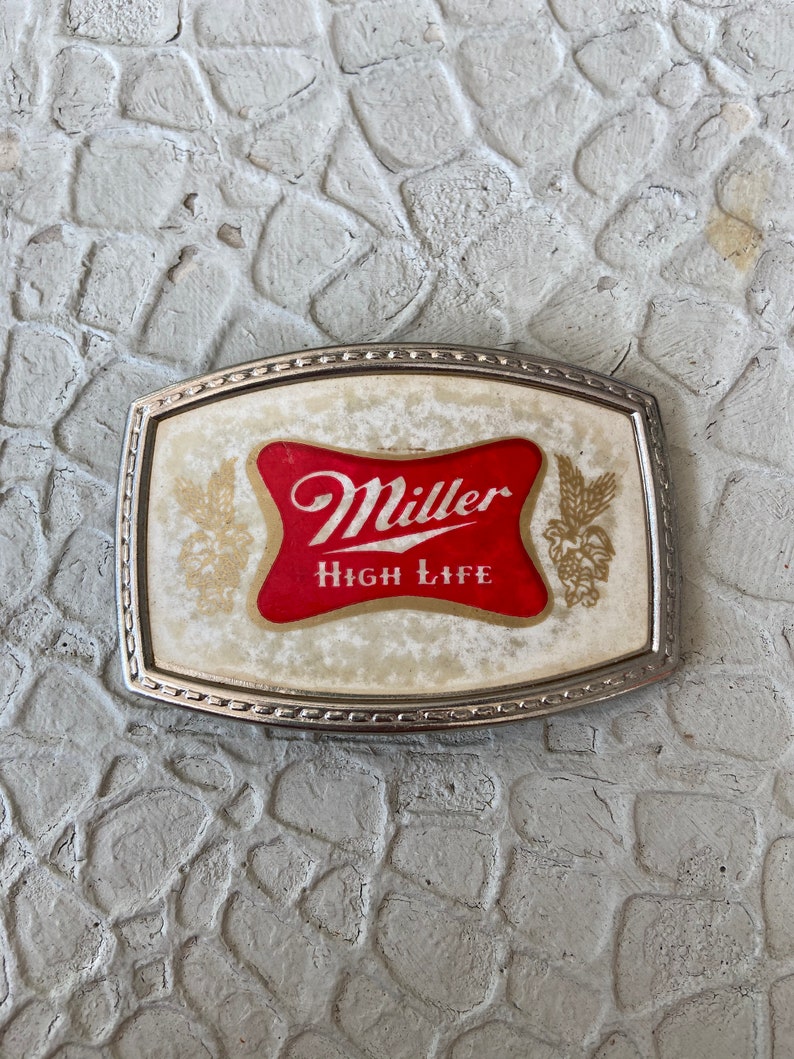 Vintage 80s Miller High Life Belt Buckle
