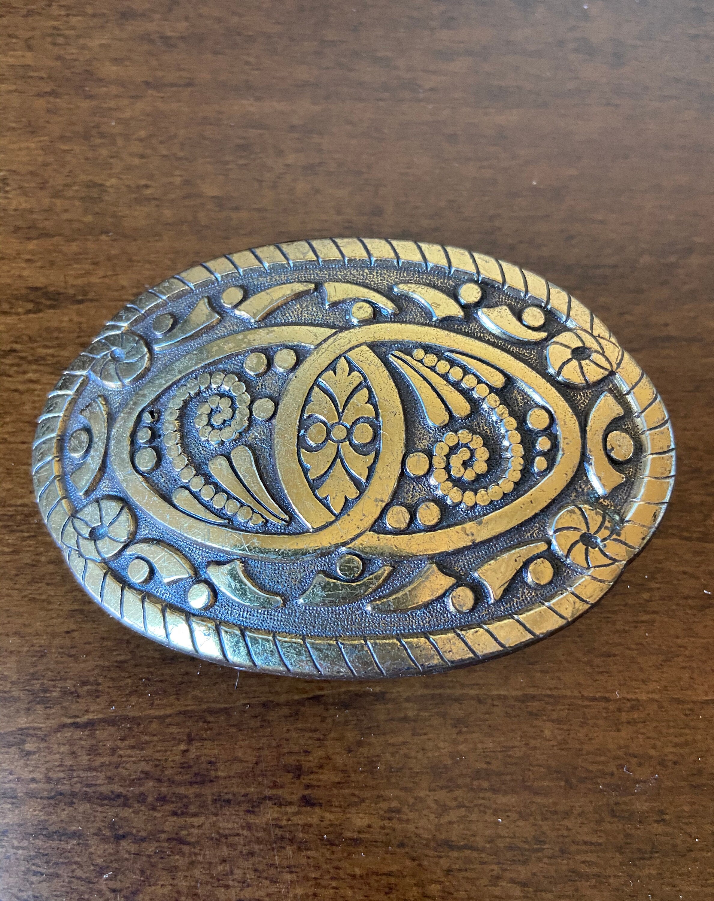 Vintage Tribal Pattern Metal Belt Buckle Etsy