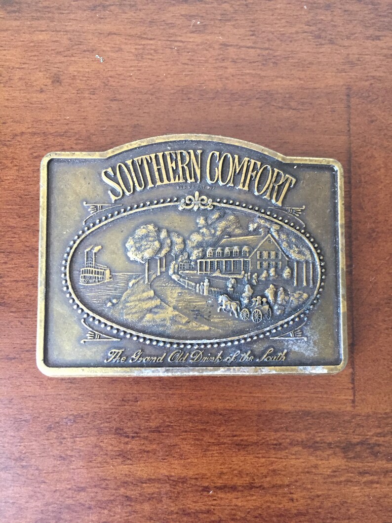 Vintage Southern Comfort Belt Buckle Etsy