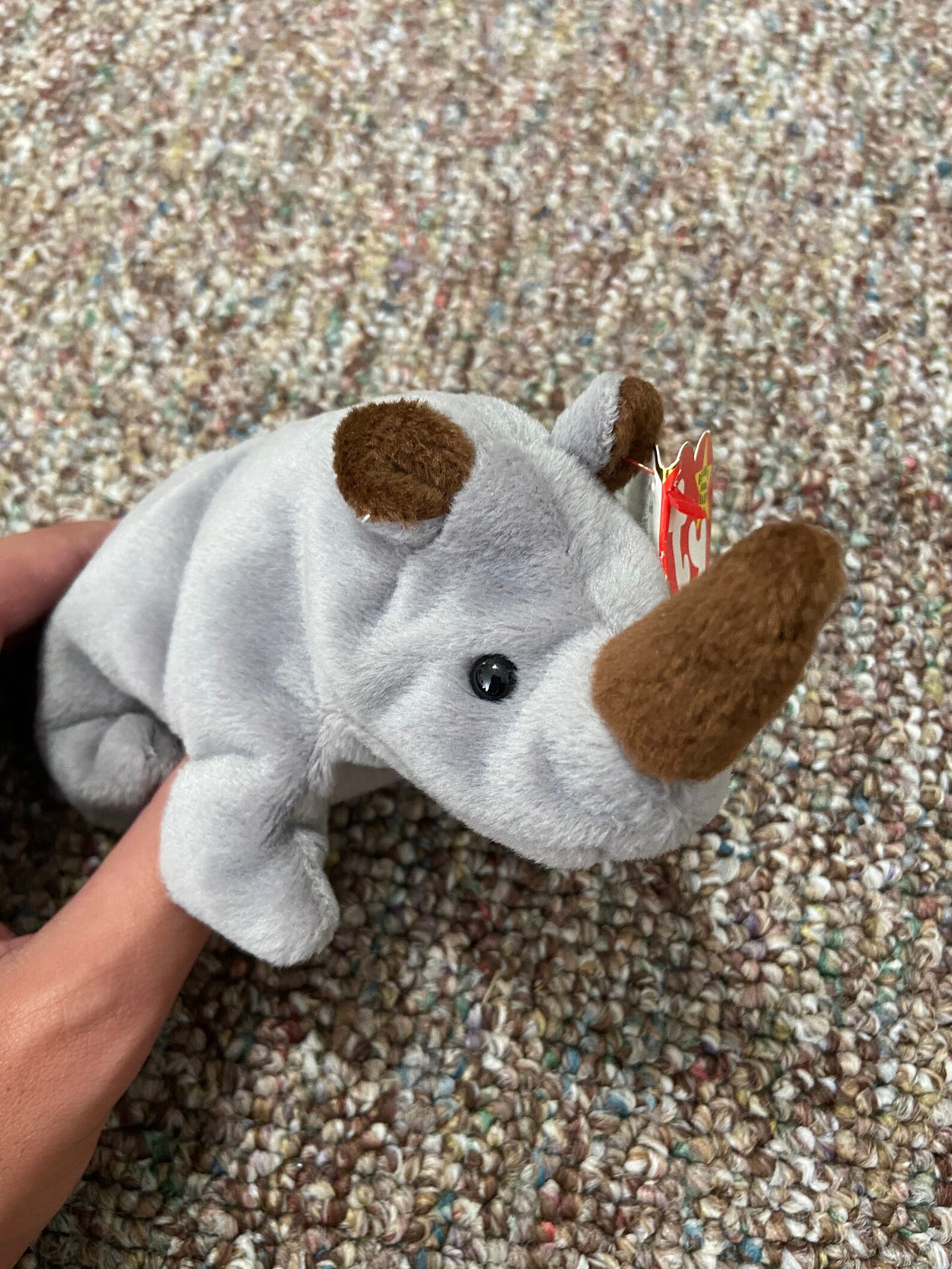 Stuffed Animal Rhinoceros Beanie Baby Rhino Spike Etsy