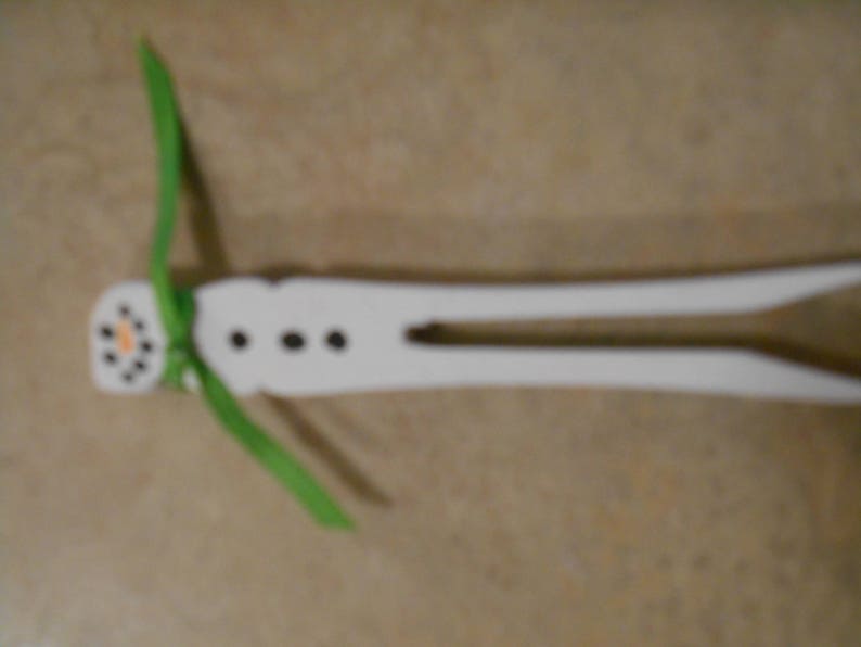 Wooden Clothespin Ornaments with Ribbon Scarfs and hangers