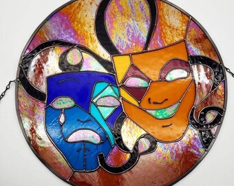 Theater Mask Pattern Printable PDF Stained Glass Pattern
