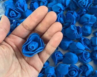 Blue Artificial Roses/ 3 cm Fake Flowers/ Foam Roses