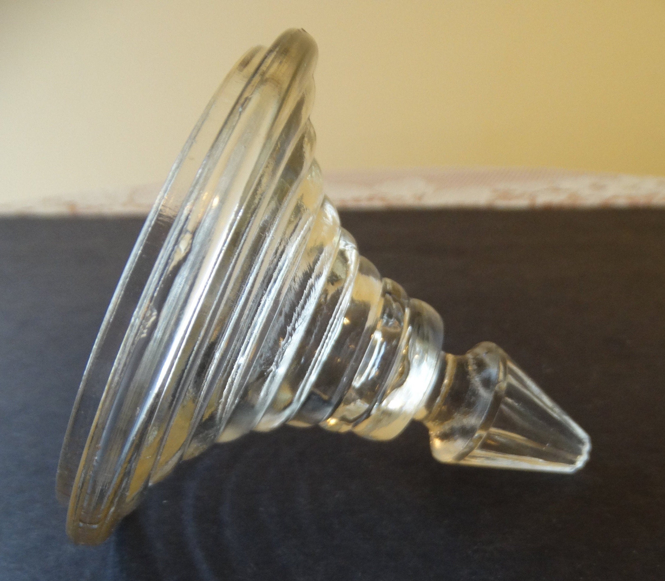 Vintage Anchor Hocking Glass Company manhattan Clear Footed Candy Dish