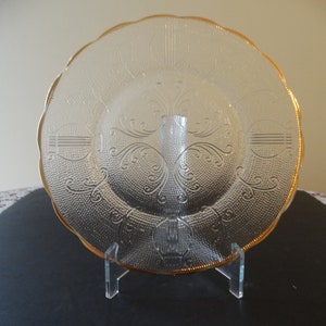 Vintage Jeannette Glass Company Harp Glass Harp Plate 7&quot; across circa 1954