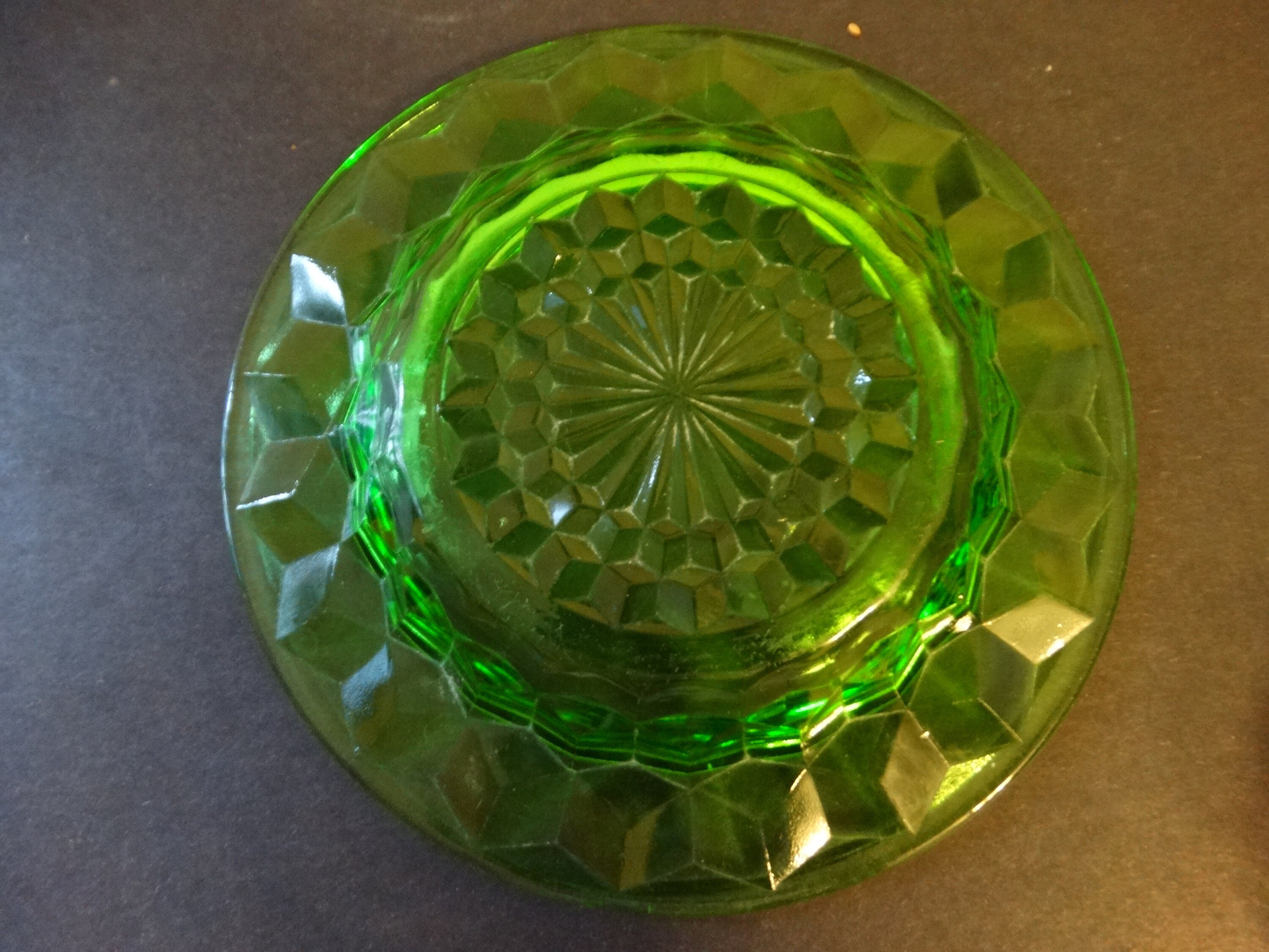 Vintage Glass Company Cubist Green Butter Dish Etsy