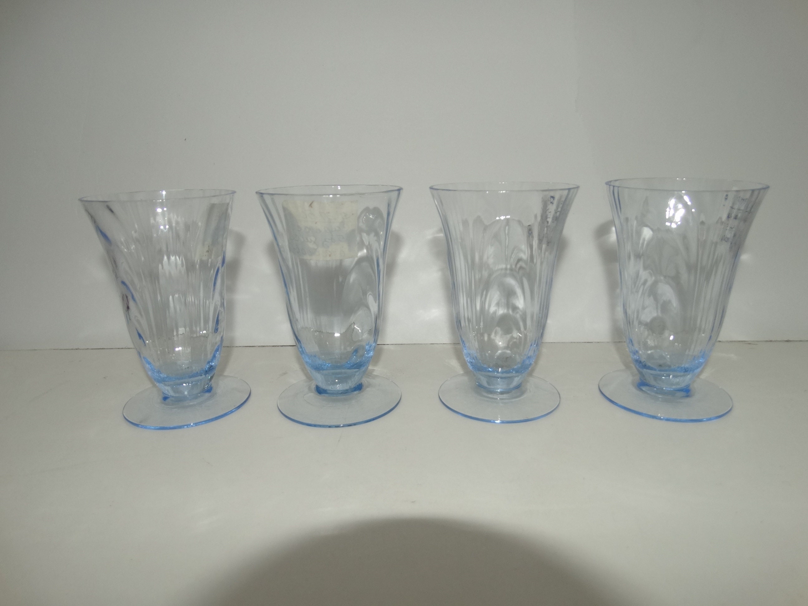 Cambridge Caprice Clear Footed 12 Oz. Ice Tea Glasses Set of 3 