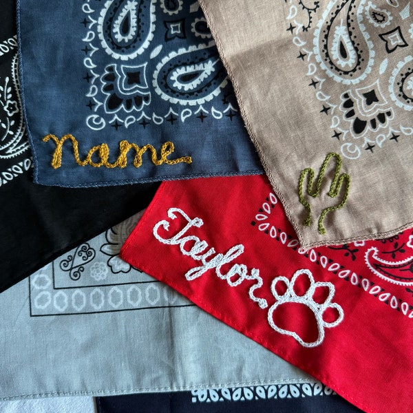 Gepersonaliseerde kettingsteekbandana: rood, zwart, blauw, oudroze, marineblauw, grijs
