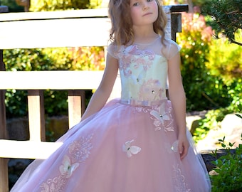 Luxury Tulle Flower Girl Dress: 3D Floral Princess Gown