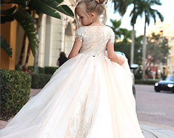 Sequin Pageant Dress: Crystal Bodice, Train, Special Occasion
