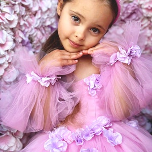Flower girl dress, Fairy Tale Dress, Kid Special Event Dress, Long Train Dress, Princess Gown, Luxury Toddler Dress, Formal Kids Gown Taylen