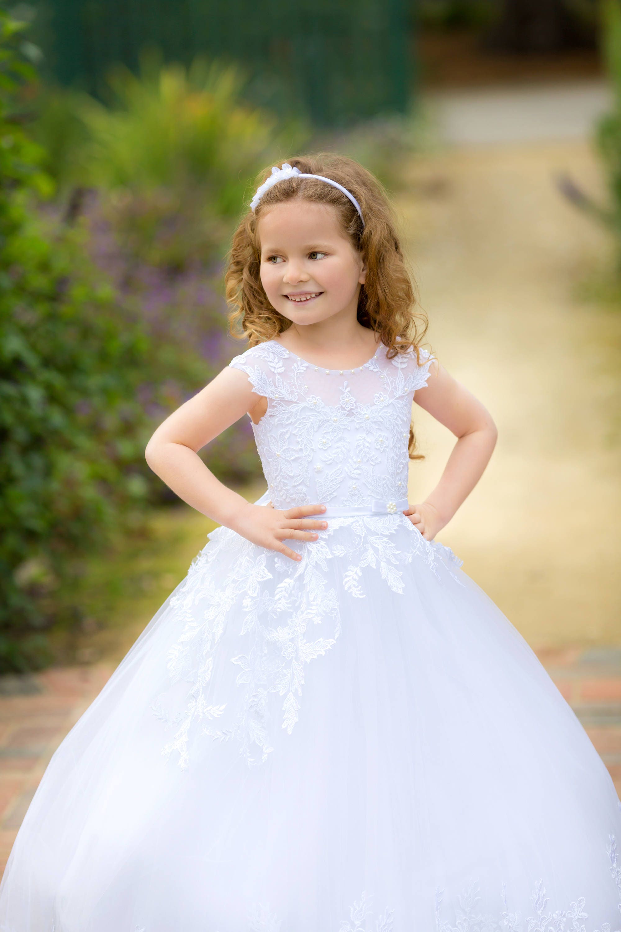 chinese dress ladies The Evangeline White Lace Flower Girl Dress