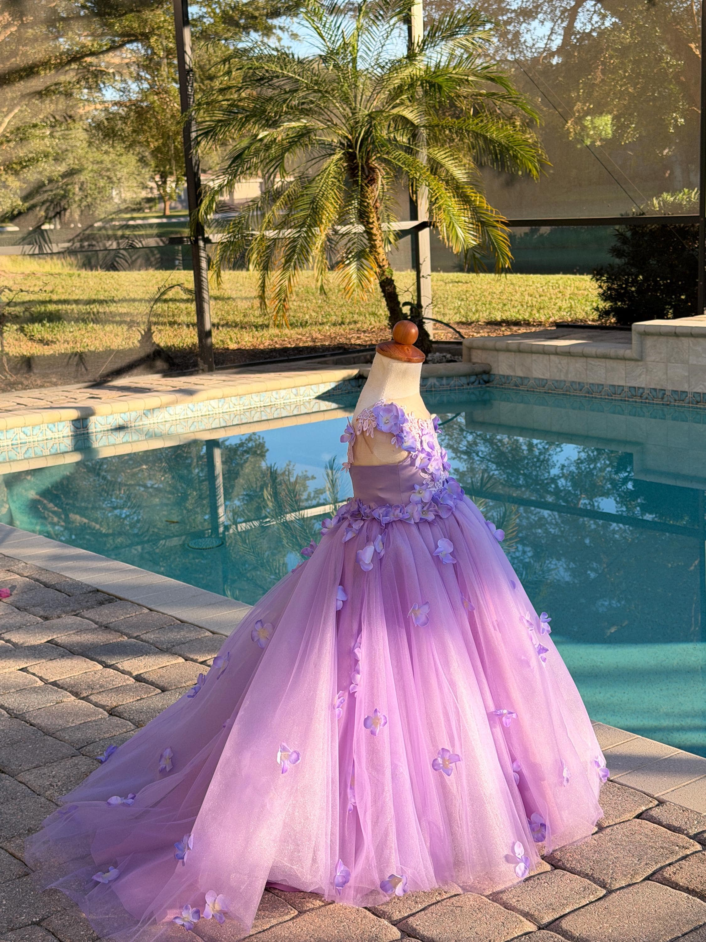 purple flower dress beautiful Long Purple Print Prom Dress: Andrea & Leo A1286 Lavender / 2